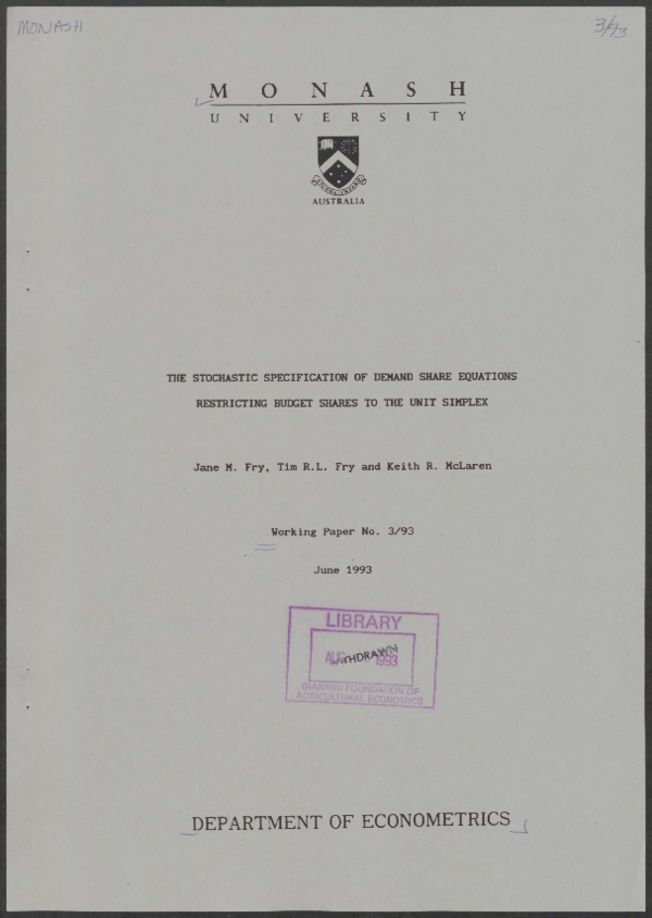 (PDF) The stochastic specification of demand share equations ...