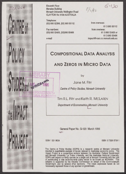 (PDF) Compositional data analysis and zeros in micro data