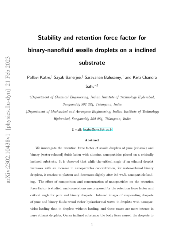 (PDF) Stability and retention force factor for binary-nanofluid sessile ...