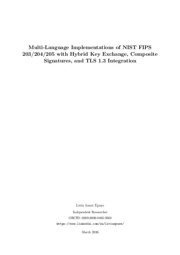 (PDF) Multi-Language Implementations of NIST FIPS 203/204/205 with ...