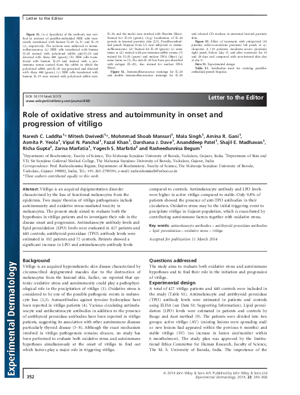(PDF) Role of oxidative stress and autoimmunity in onset and ...