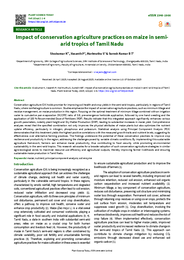 (PDF) Impact of conservation agriculture practices on maize in semi ...