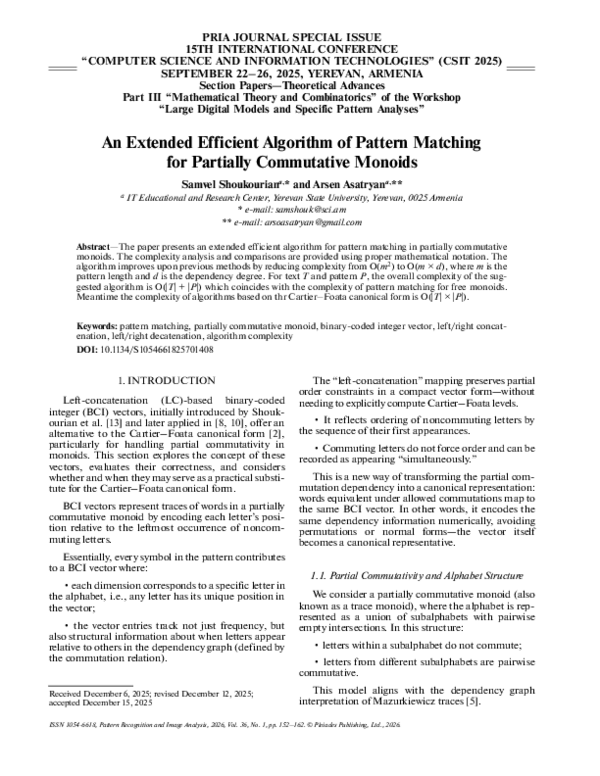 (PDF) An Extended Efficient Algorithm of Pattern Matching for Partially ...