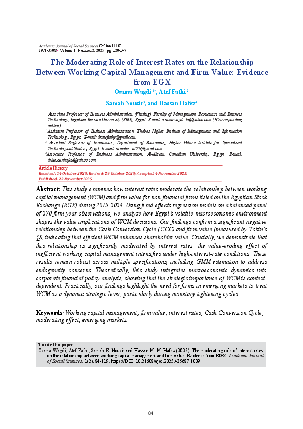 (PDF) The Moderating Role of Interest Rates on the Relationship Between ...