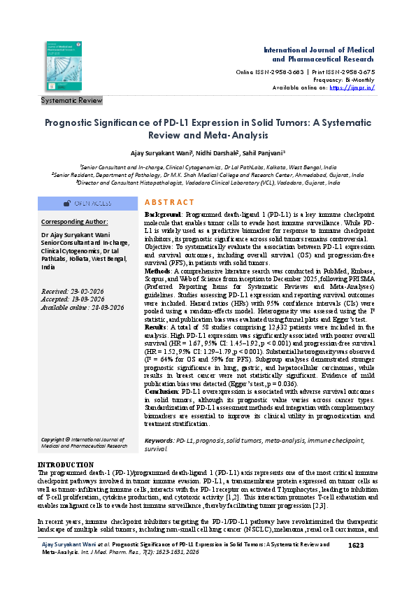 (PDF) Prognostic Significance of PDL-1 Expression in Solid Tumors: A ...