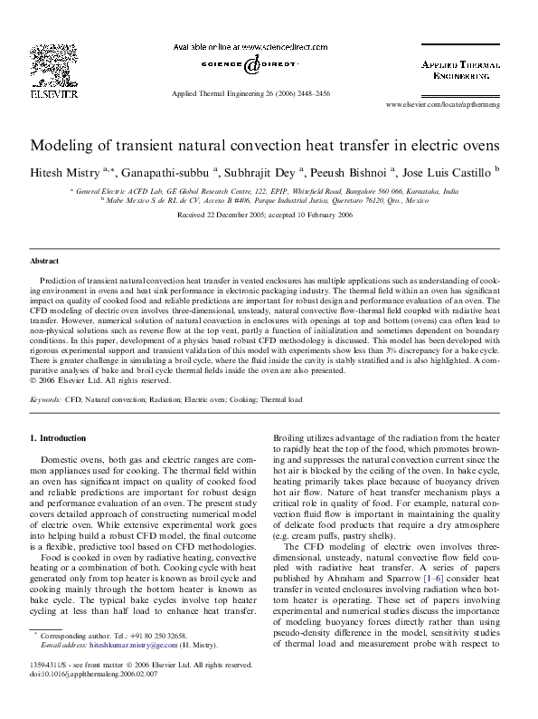 (PDF) Modeling of transient natural convection heat transfer in ...