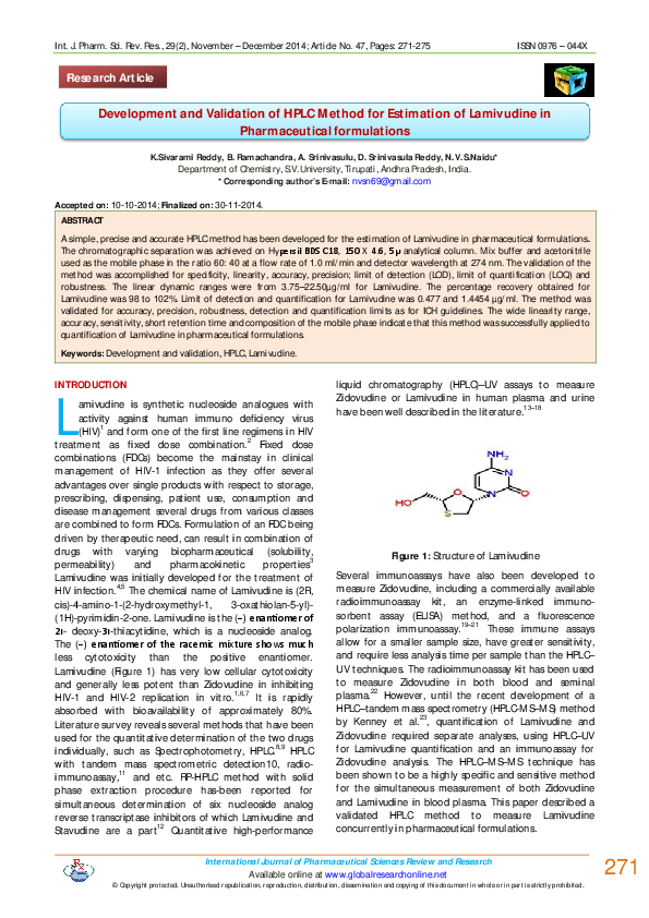 (PDF) Development and Validation of HPLC Method for Estimation of ...