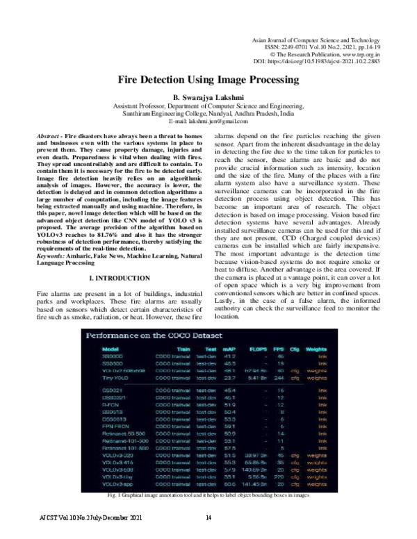 (PDF) Fire Detection Using Image Processing