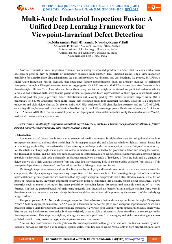 (PDF) Multi-Angle Industrial Inspection Fusion: A Unified Deep Learning ...