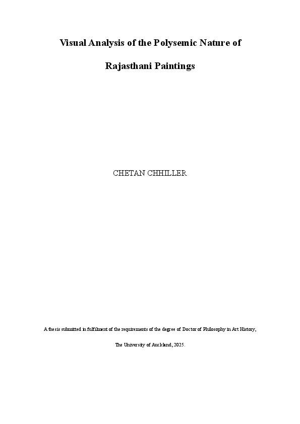 (PDF) Visual Analysis of the Polysemic Nature of Rajasthani Paintings