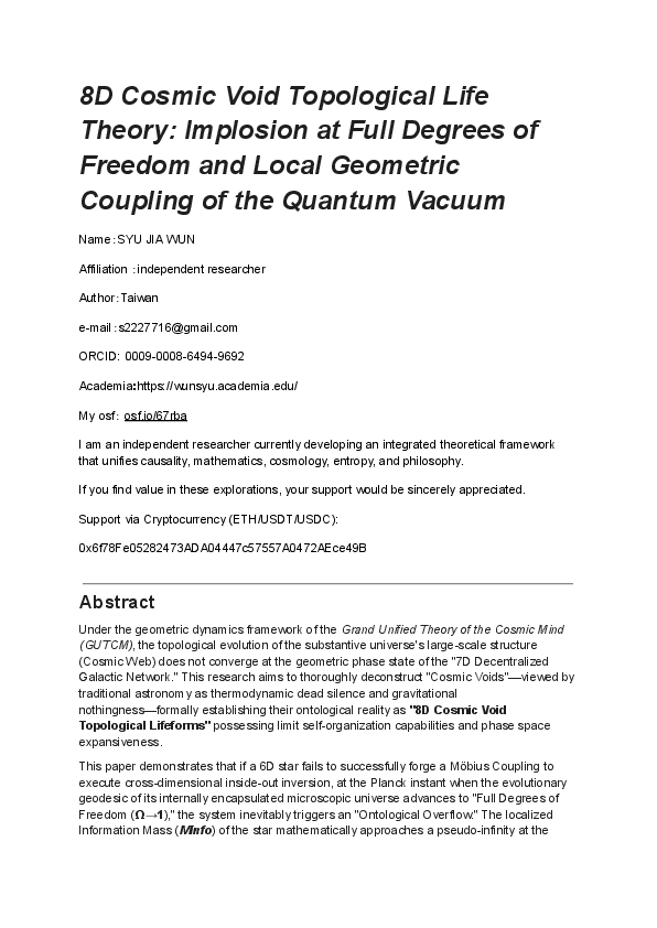 (PDF) 8D Cosmic Void Topological Life Theory: Implosion at Full Degrees ...