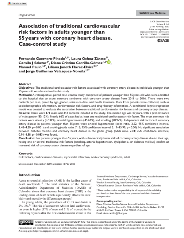 (PDF) Association of traditional cardiovascular risk factors in adults ...
