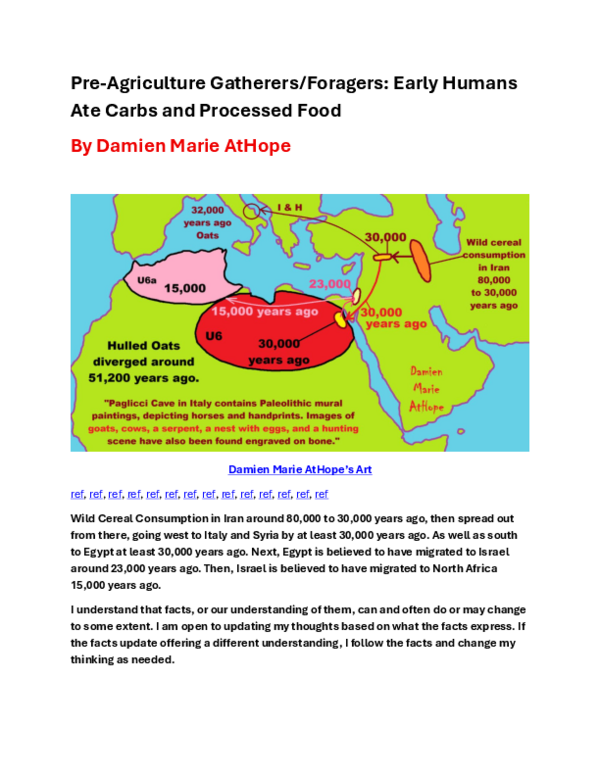 (PDF) Pre-Agriculture Gatherers/Foragers: Early Humans Ate Carbs and ...