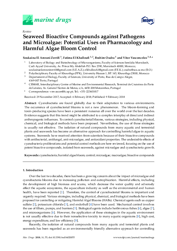 (PDF) Seaweed Bioactive Compounds against Pathogens and Microalgae ...
