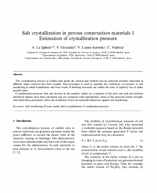 (PDF) Salt crystallization in porous construction materials I ...