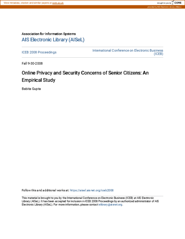 (PDF) Online Privacy and Security Concerns of Senior Citizens: An ...