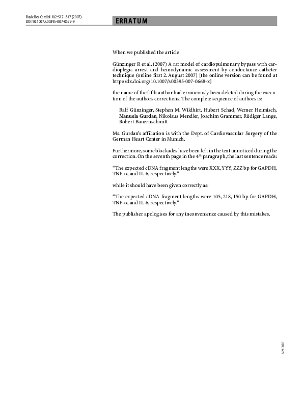 (PDF) A rat model of cardiopulmonary bypass with cardioplegic arrest ...