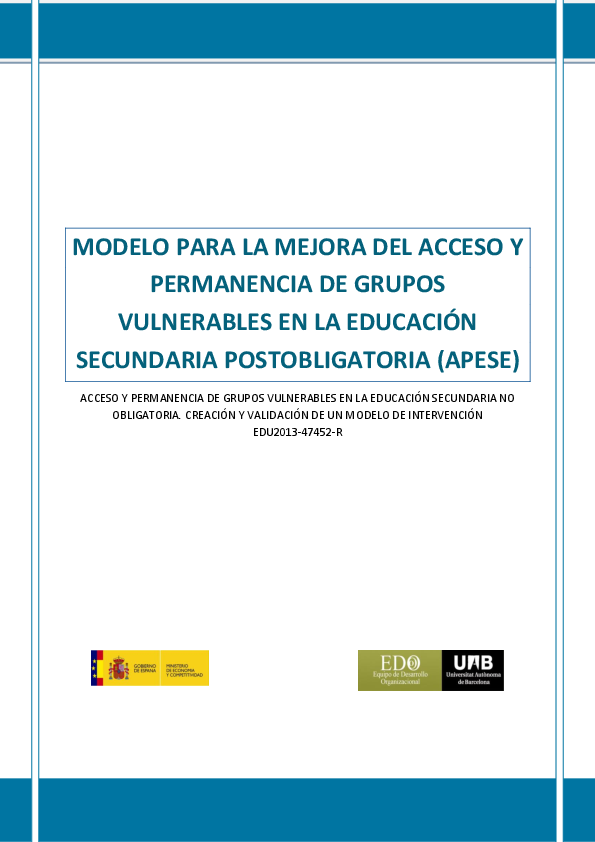 (PDF) Modelo para la mejora del acceso y permanencia de grupos ...