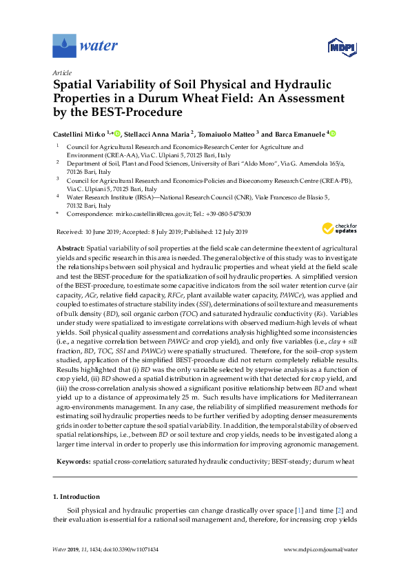 (PDF) Spatial Variability of Soil Physical and Hydraulic Properties in ...