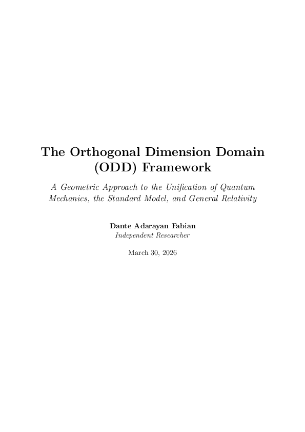 (PDF) The Orthogonal Dimension Domain (ODD) Framework