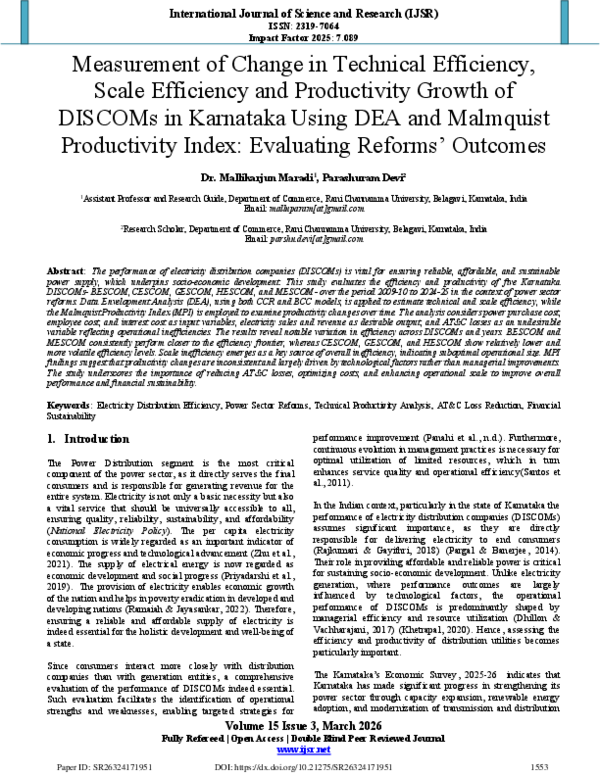 (PDF) Measurement of Change in Technical Efficiency, Scale Efficiency ...