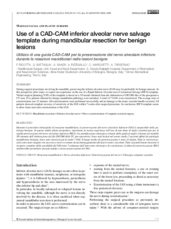 (PDF) Use of a CAD-CAM inferior alveolar nerve salvage template during ...