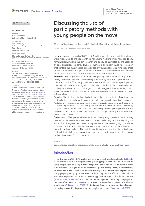 (PDF) Discussing the use of participatory methods with young people on ...