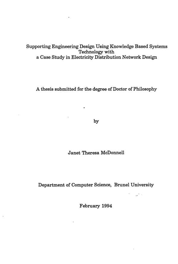 (PDF) Supporting engineering design using knowledge based systems ...