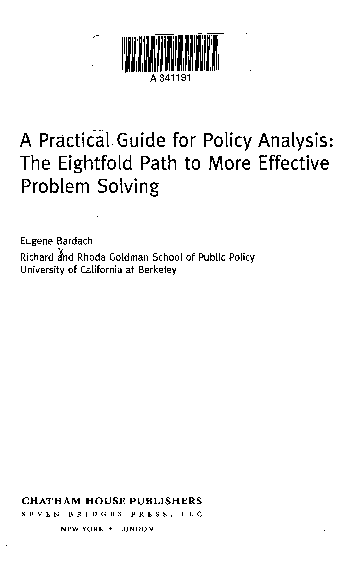 (PDF) A Practical Guide for Policy Analysis: The Eightfold Path to More ...