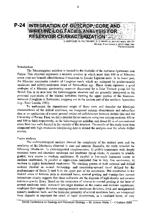 (PDF) Integration of Outcrop, Core and Wireline-Log Facies Analysis for ...