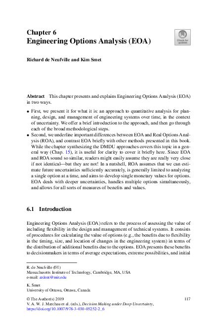 (PDF) Engineering Options Analysis (EOA)