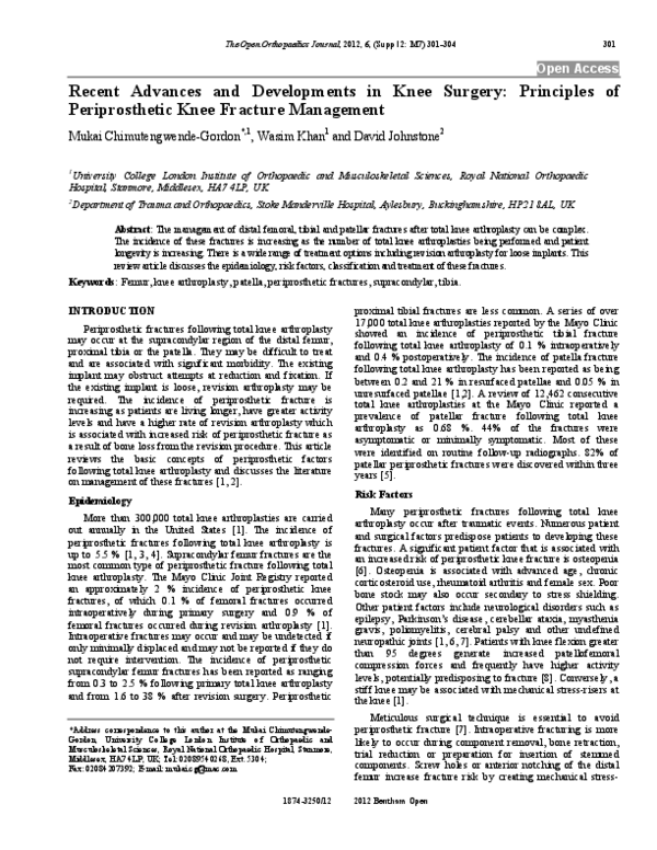 (PDF) Recent Advances and Developments in Knee Surgery: Principles of ...