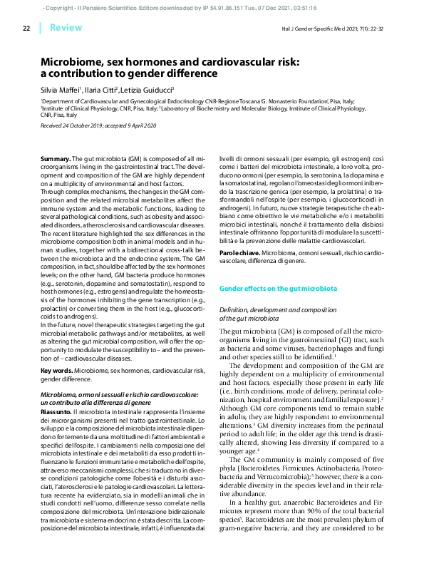 (PDF) Microbiome, sex hormones and cardiovascular risk: a contribution ...