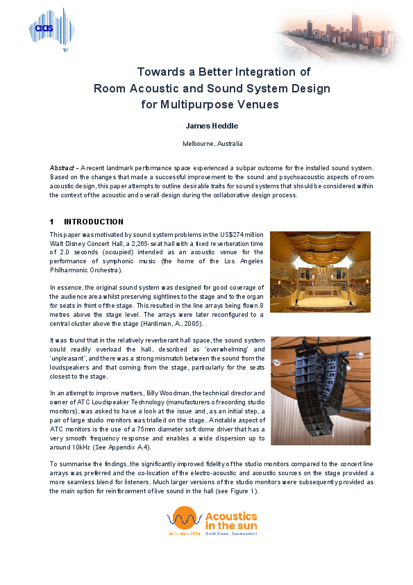(PDF) Towards a Better Integration of Room Acoustic and Sound System ...