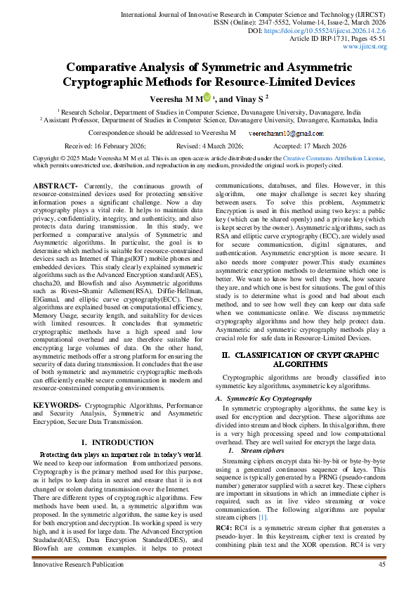 (PDF) Comparative Analysis of Symmetric and Asymmetric Cryptographic ...