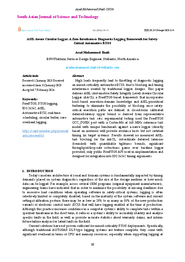 (PDF) ASIL-Aware Circular Logger: A Zero-Interference Diagnostic ...