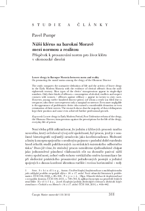 (PDF) Nižší klérus na barokní Moravě mezi normou a realitou Příspěvek k ...