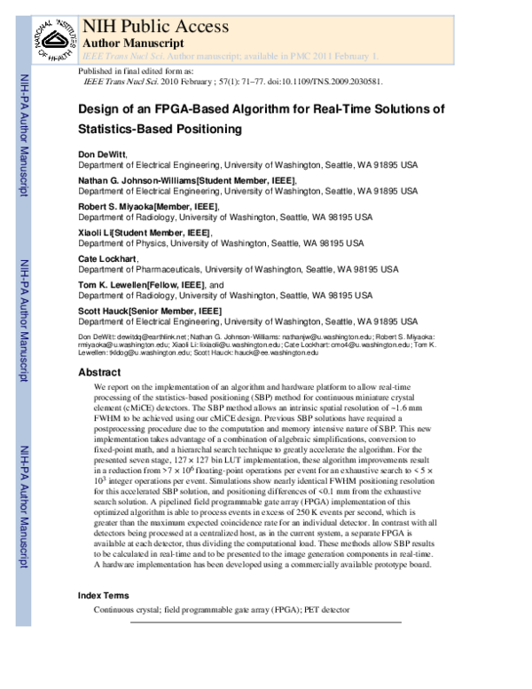 (PDF) Design of an FPGA-Based Algorithm for Real-Time Solutions of ...