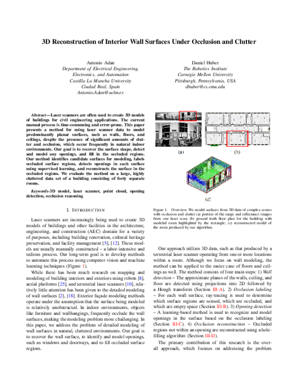 (PDF) 3D Reconstruction of Interior Wall Surfaces under Occlusion and ...