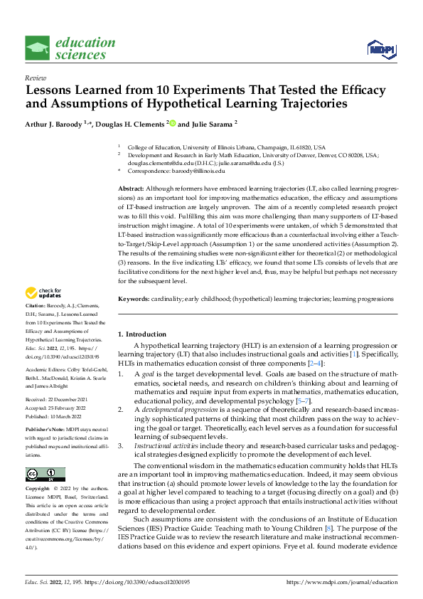 (PDF) Lessons Learned from 10 Experiments That Tested the Efficacy and ...