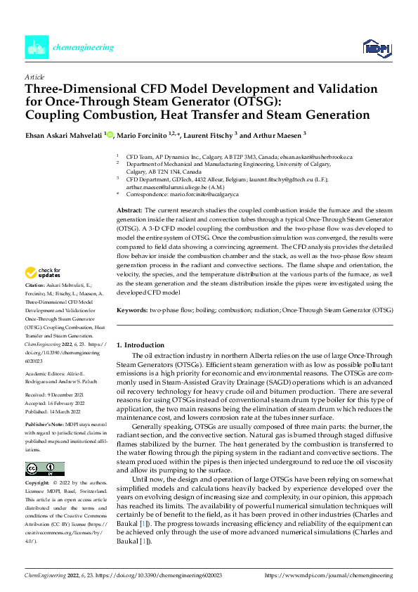 (PDF) Three-Dimensional CFD Model Development and Validation for Once ...