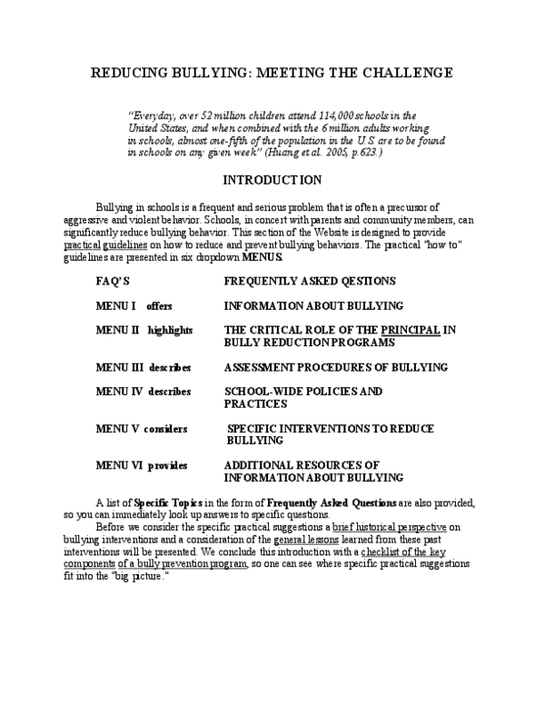 (PDF) Why Worry about Bullying?