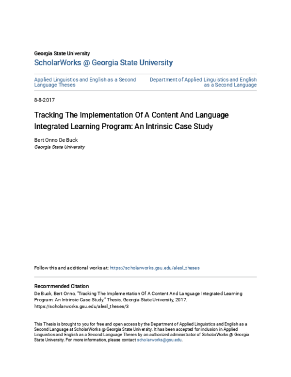 (PDF) Tracking The Implementation Of A Content And Language Integrated ...