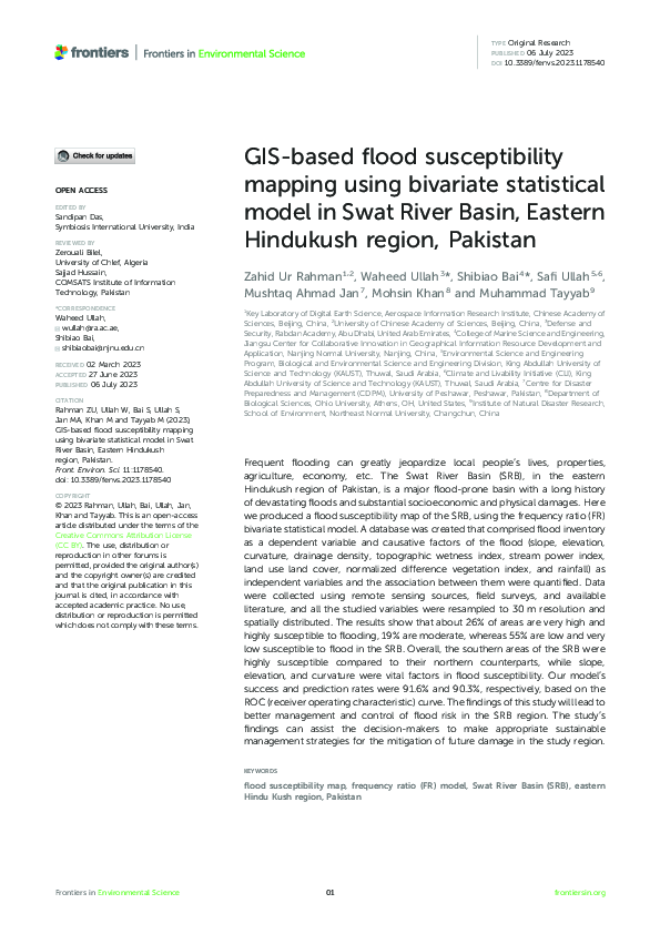 (PDF) GIS-based flood susceptibility mapping using bivariate ...