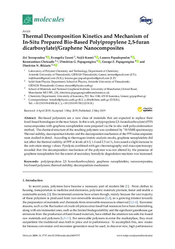 (PDF) Thermal Decomposition Kinetics and Mechanism of In-Situ Prepared ...
