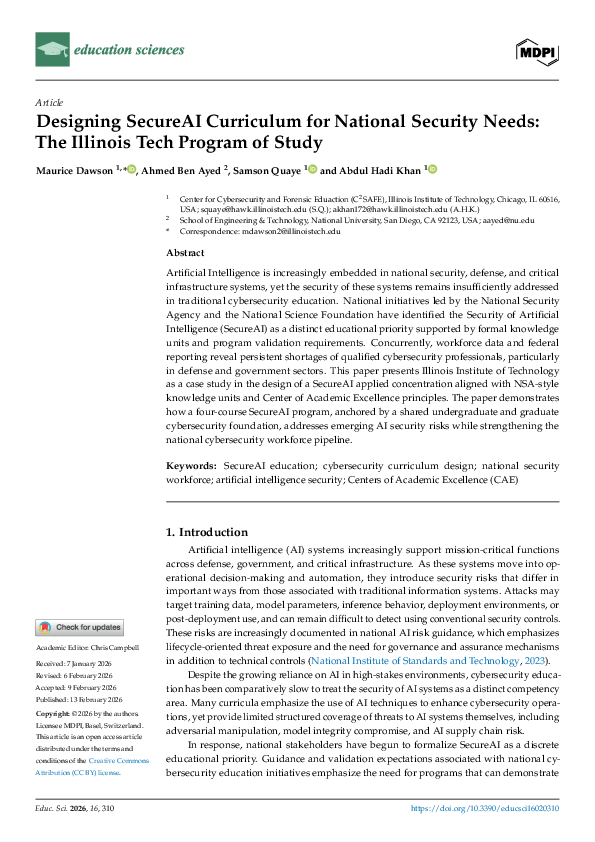 (PDF) Designing SecureAI Curriculum for National Security Needs: The ...