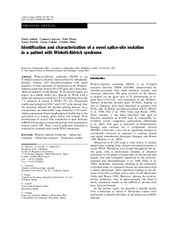(PDF) Identification and characterization of a novel splice-site ...