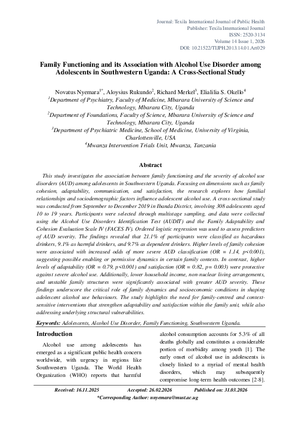(PDF) Family Functioning and its Association with Alcohol Use Disorder ...