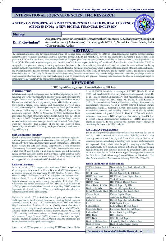 (PDF) A STUDY ON PROGRESS AND IMPACTS OF CENTRAL BANK DIGITAL CURRENCY ...