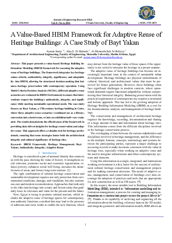 (PDF) A Value-Based HBIM Framework for Adaptive Reuse of Heritage ...
